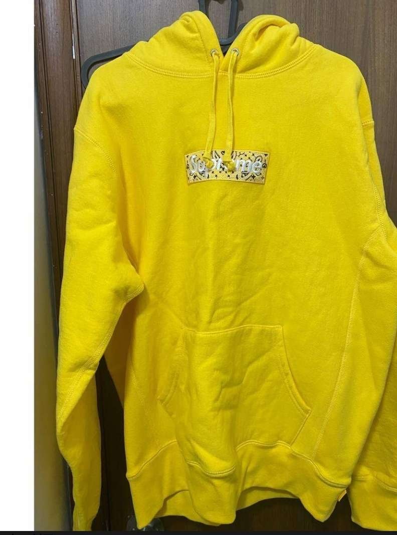 Supreme Bandana Box Logo Hooded Sweatshirt "Yellow"