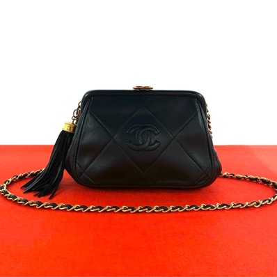 CHANEL シャネル ココマーク ラムスキン ショルダーバッグ ブラック
44712
