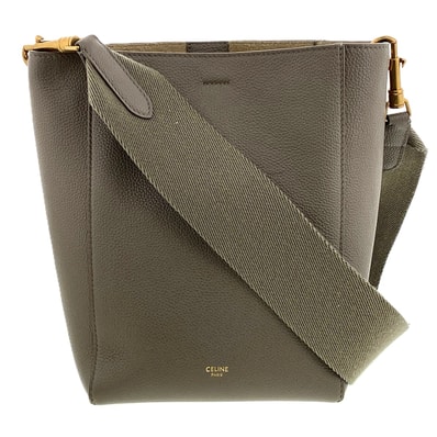 【再値下げ】CELINE セリーヌ サングル スモール バスケット ショルダーバッグ 189303 レザー スウェード ベージュ ベージュ レディース【中古】