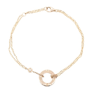 カルティエ CARTIER ラブサークル 2PD ブレスレット ブレスレット アクセサリー K18PG(ピンクゴールド) ダイヤモンド レディース ゴールド系 / クリア系 【中古】