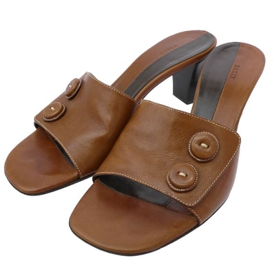 BALLY バリー サンダル レザー ヒール サンダル ブラウン系 EU35【中古】