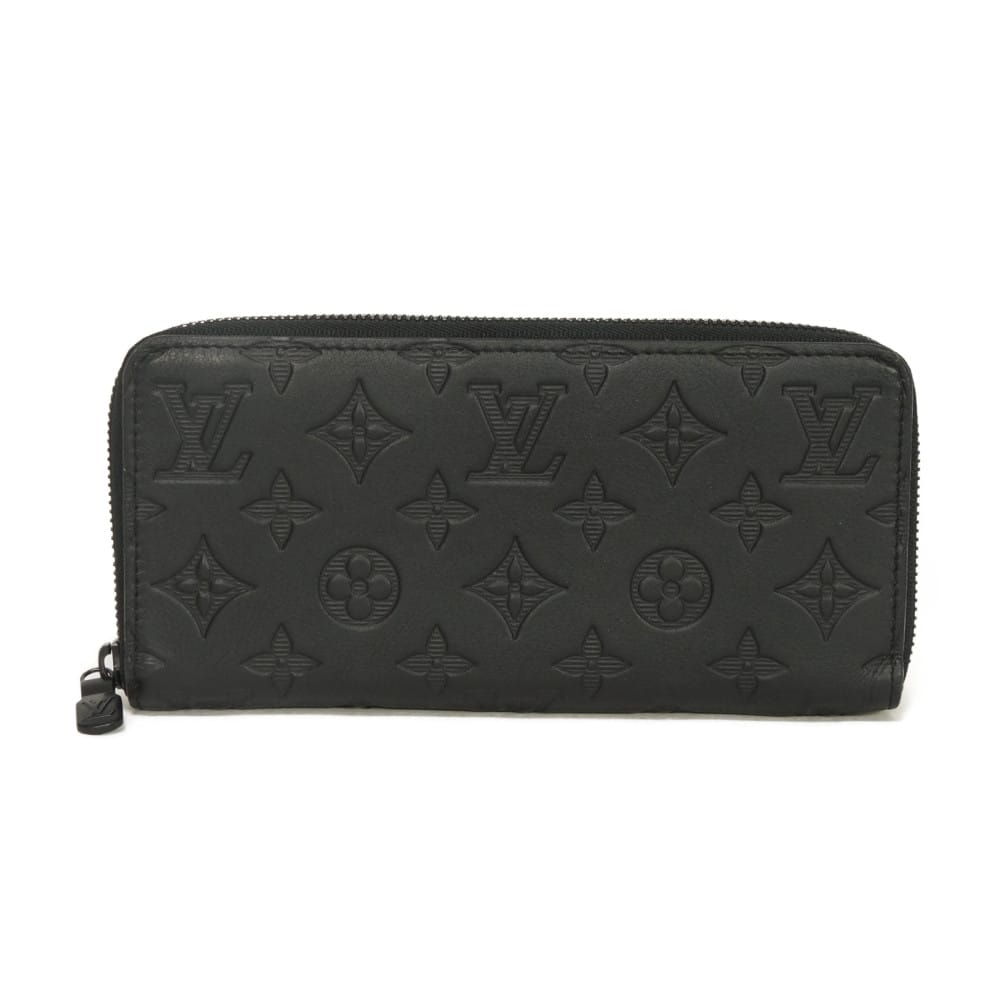 LOUIS VUITTON ルイヴィトン ジッピーウォレット ホリゾンタル 現行 LVロゴ エンボス ブラック ラウンドファスナー ロングジップウォレット 札入れ カードケース コインケース RFID IC モノグラム シャドウ ノワール 長財布 M80333