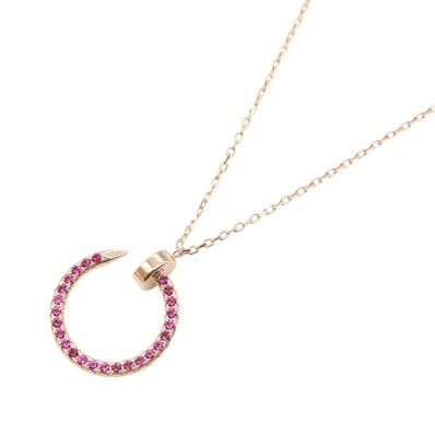 カルティエ CARTIER ジュストアンクル ルビー ネックレス ネックレス ジュエリー K18PG(ピンクゴールド) ルビー レディース ゴールド系 / レッド系 【中古】