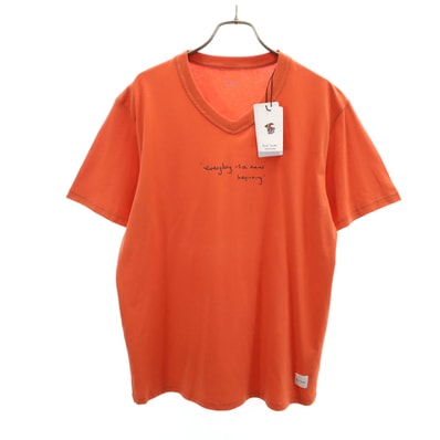 未使用 Paul Smith ポールスミス 半袖 Vネック Tシャツ L オレンジ ラウンジウェア