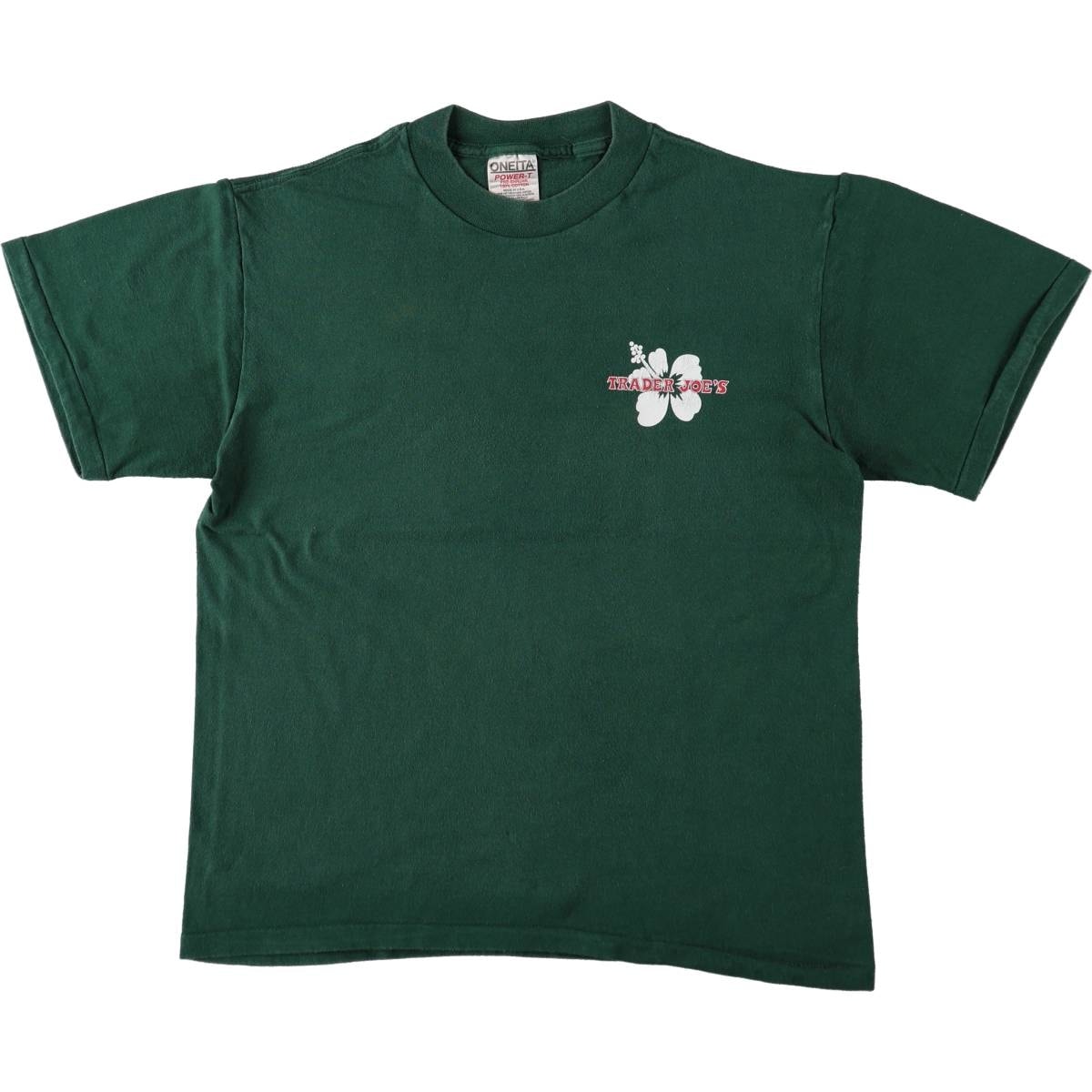 古着 90年代 オニータ ONEITA TRADER JOE’S トレーダージョーズ ハイビスカス柄 アドバタイジングTシャツ USA製 メンズM相当 ヴィンテージ/eaa667026