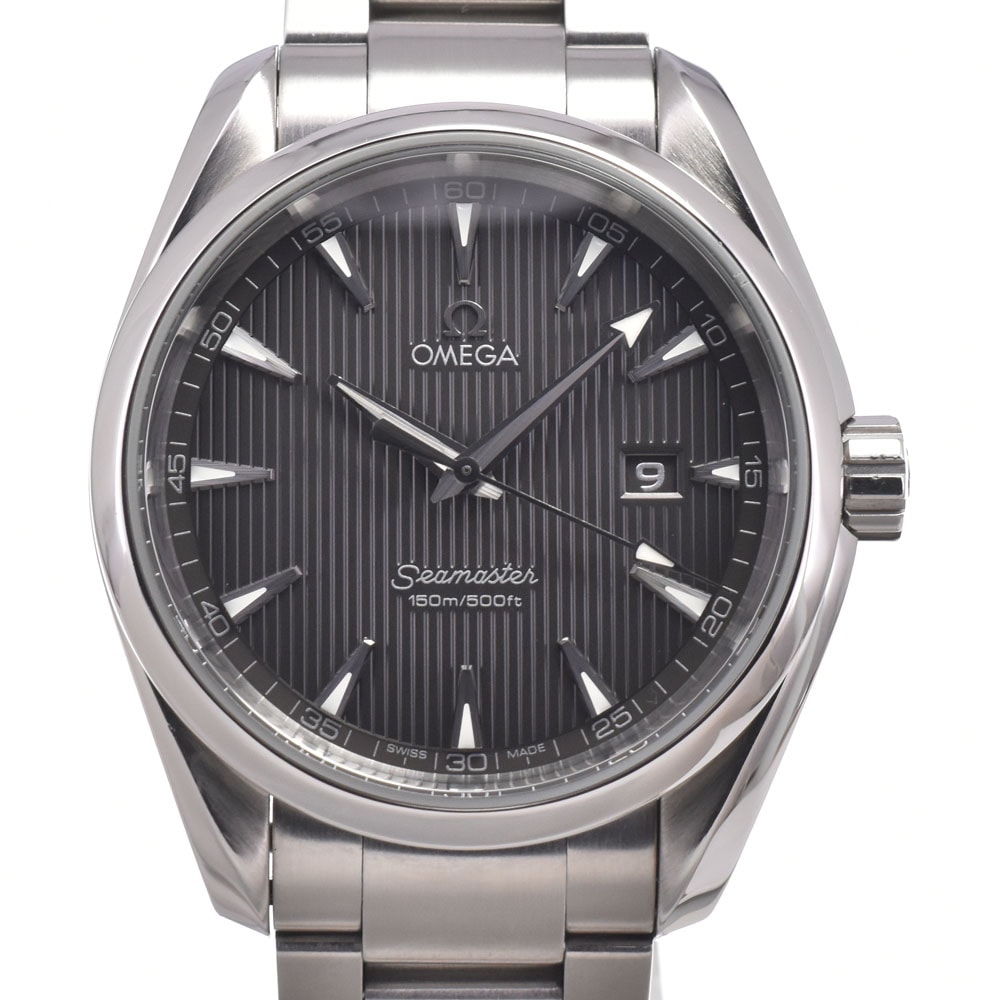 オメガ OMEGA 231.10.39.61.06.001 シーマスター アクアテラ デイト ブラック クォーツ メンズ 美品 保証書付き 腕時計 M#151001