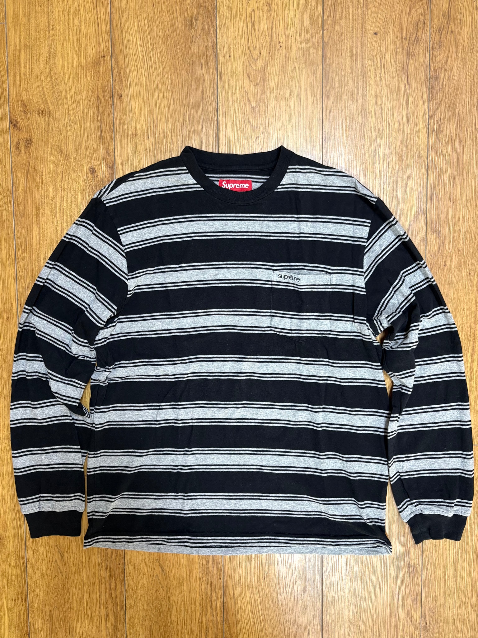 Supreme Stripe Pocket L/S Top "Black"