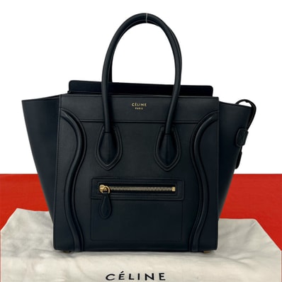 CELINE セリーヌ ラゲージ マイクロ ショッパー レザー ハンドバッグ ブラック
21319