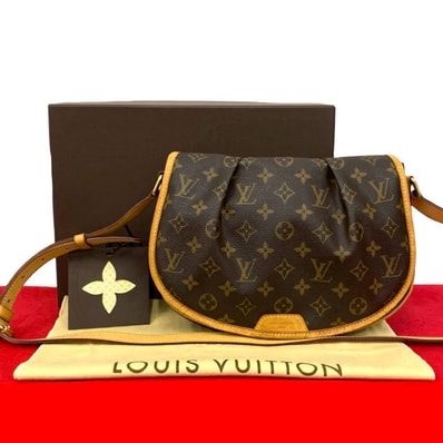 LOUIS VUITTON ルイヴィトン メニルモンタン PM モノグラム レザー PVC ショルダーバッグ ブラウン
276-1