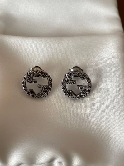 GUCCI Interlocking G Earrings In Silver