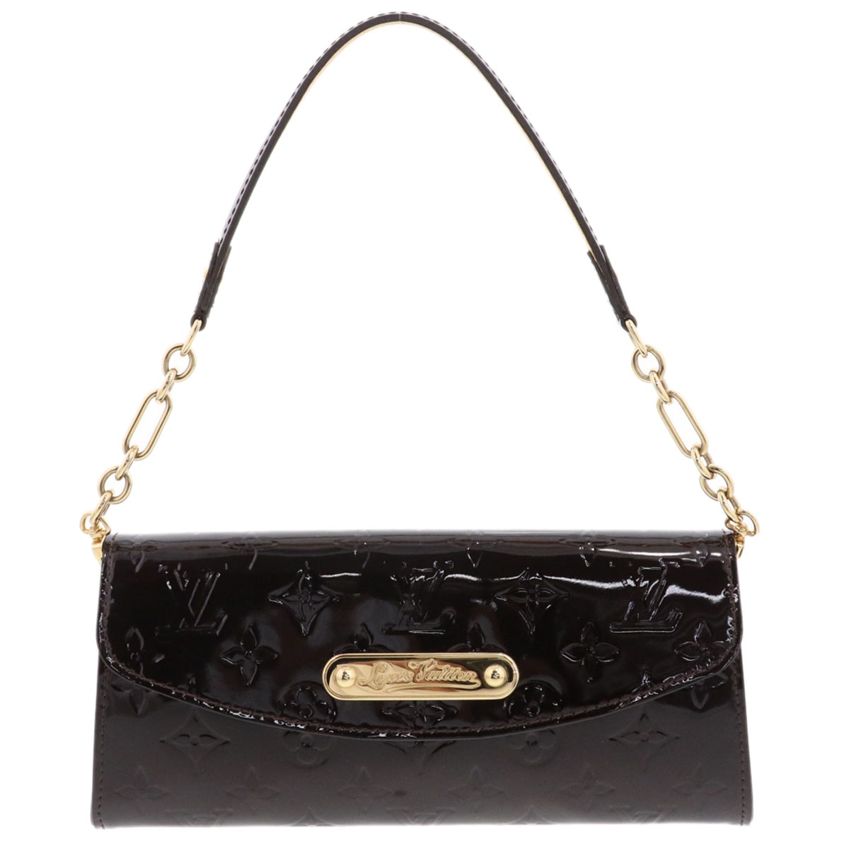 LOUIS VUITTON ルイ・ヴィトン サンセット ブルーバード クラッチバッグ ショルダーバッグ M93542 モノグラムヴェルニ ヴェルニ パープル アマラント ゴールド金具  レディース【中古】