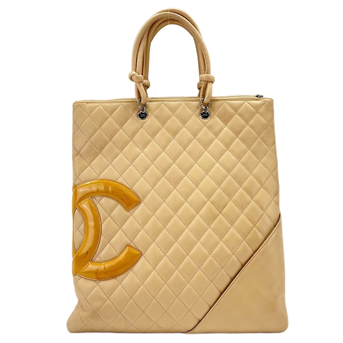 シャネル CHANEL カーフスキン カンボンライン トートバッグ【中古】