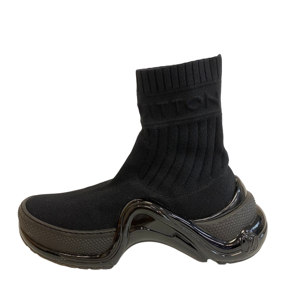 ルイヴィトン LOUIS VUITTON ブーツ アークライトライン ソックスブーツ ブラック