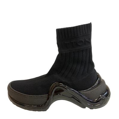 ルイヴィトン LOUIS VUITTON ブーツ アークライトライン ソックスブーツ ブラック