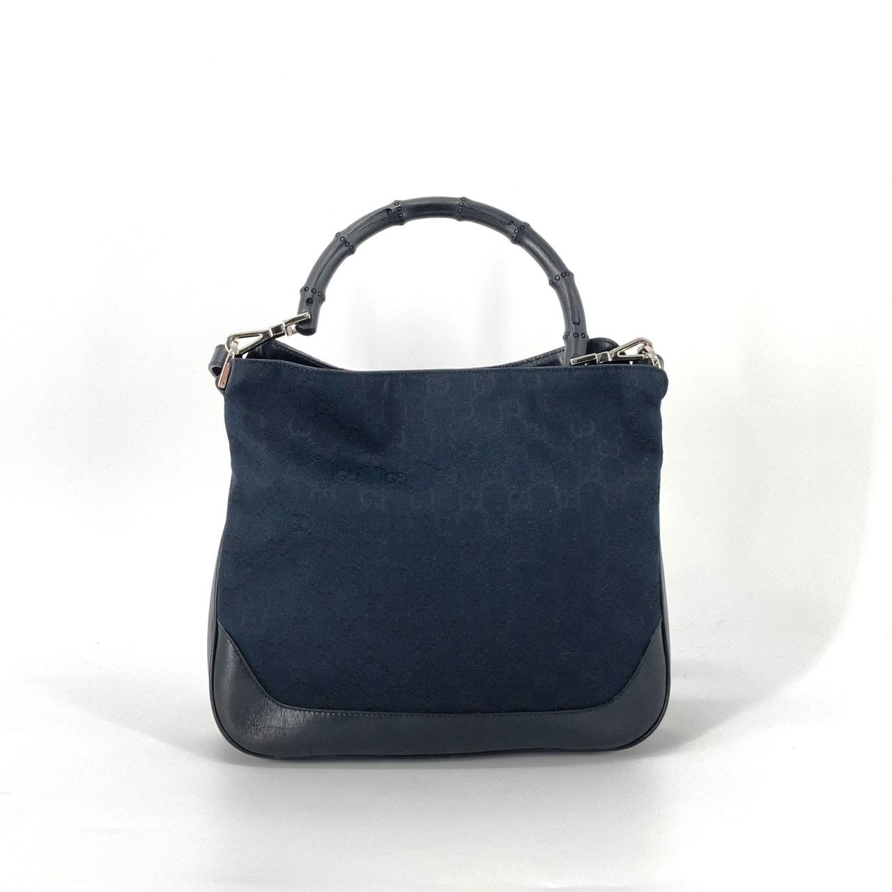 GUCCI(グッチ) バンブー GGキャンバス 2way 14095 ハンドバッグ ネイビー