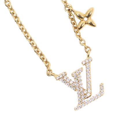 【新品同様】ルイヴィトン ネックレス・LV アイコニック レディース メンズ ゴールド ラインストーン LVトップ チェーンネックレス M00596 ジュエリー アクセサリー LOUIS VUITTON ブランド プレゼント ギフト ビトン