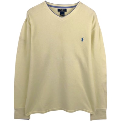 古着 ラルフローレン Ralph Lauren POLO RALPH LAUREN Vネック サーマルロンT ワッフル メンズXL相当/eaa671194
