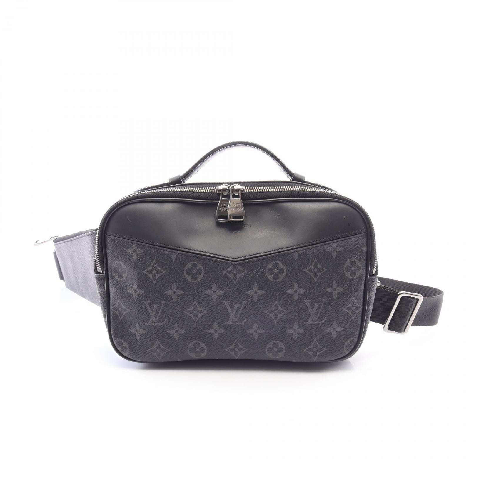 ルイ・ヴィトン LOUIS VUITTON バムバッグ ウエストバッグ ボディバッグ バッグ PVCコーティングキャンバス レザー モノグラム・エクリプス メンズ ブラック系 M42906 【中古】