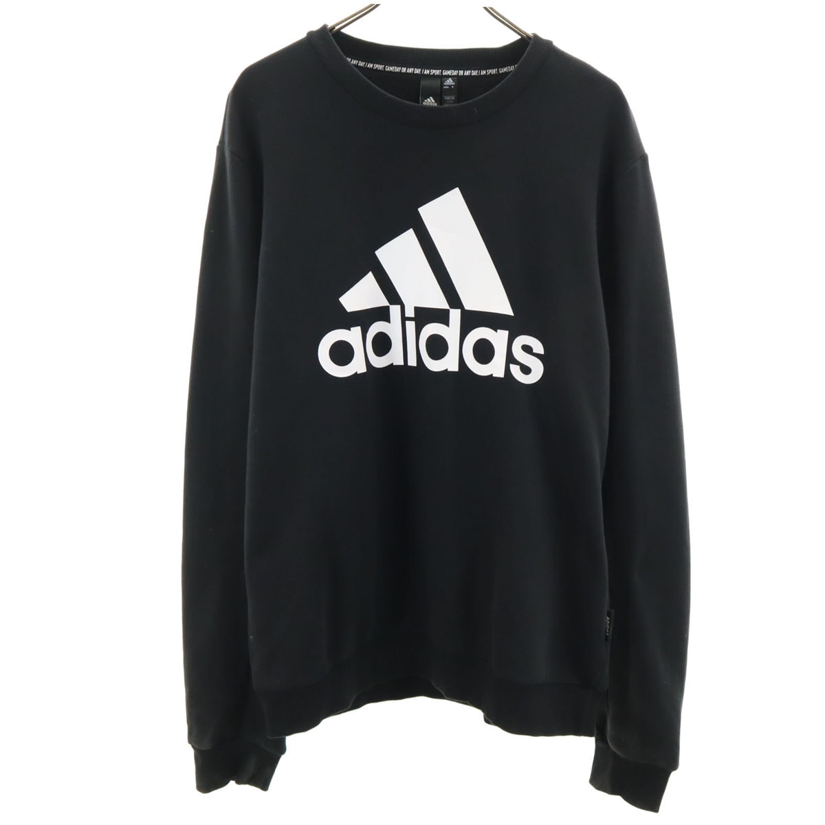 adidas アディダス 長袖 スウェット トレーナー XO ブラック 裏起毛