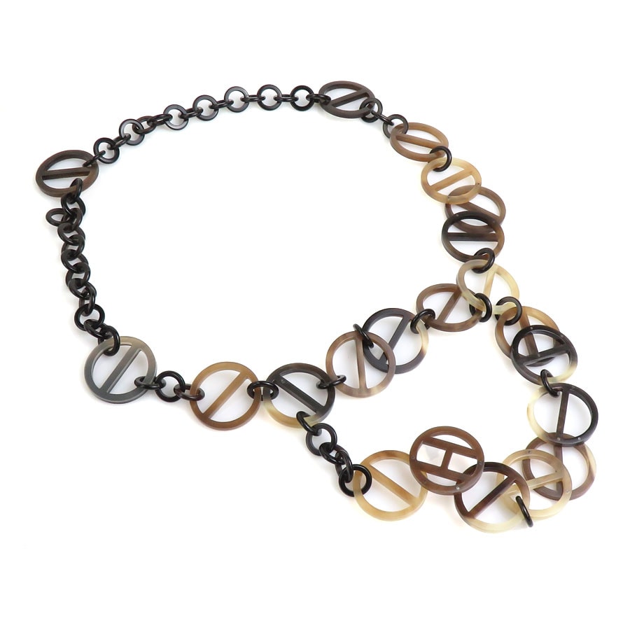 エルメス HERMES ネックレス バッファローホーン ブラウン レディース【中古】 h30601a