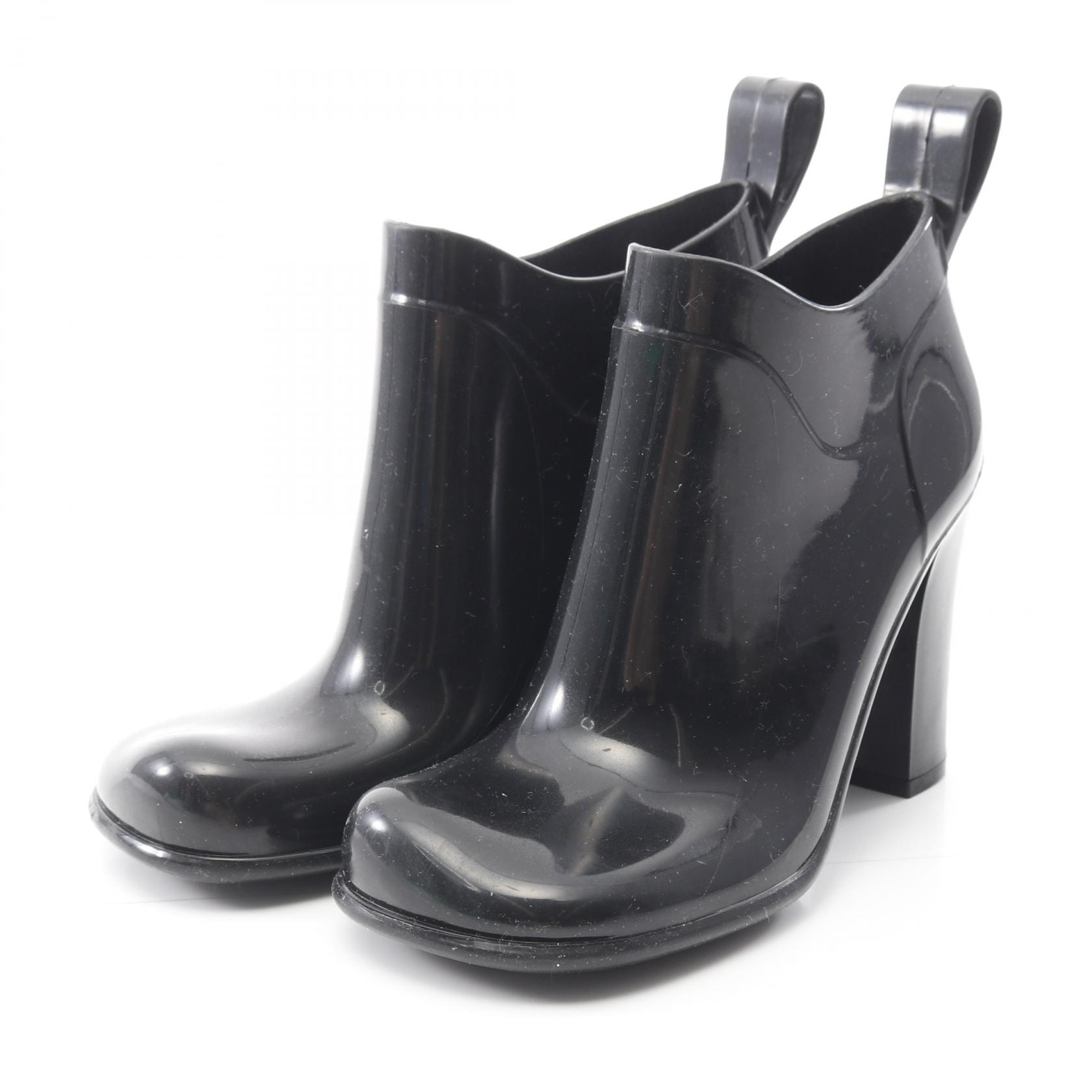 ボッテガヴェネタ BOTTEGA VENETA Shine rubber ankle boots ブーツ 靴 ラバー レディース ブラック系 【中古】