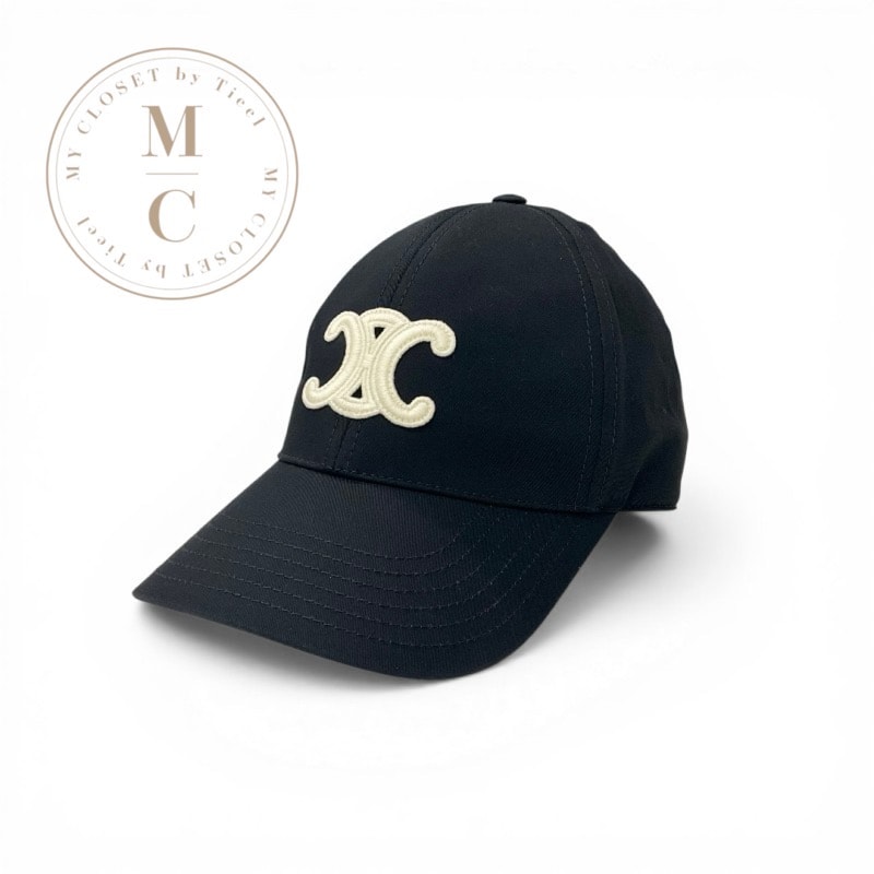 セリーヌ CELINE キャップ 帽子 コットン ブラック ホワイト トリオンフ ベースボールキャップ