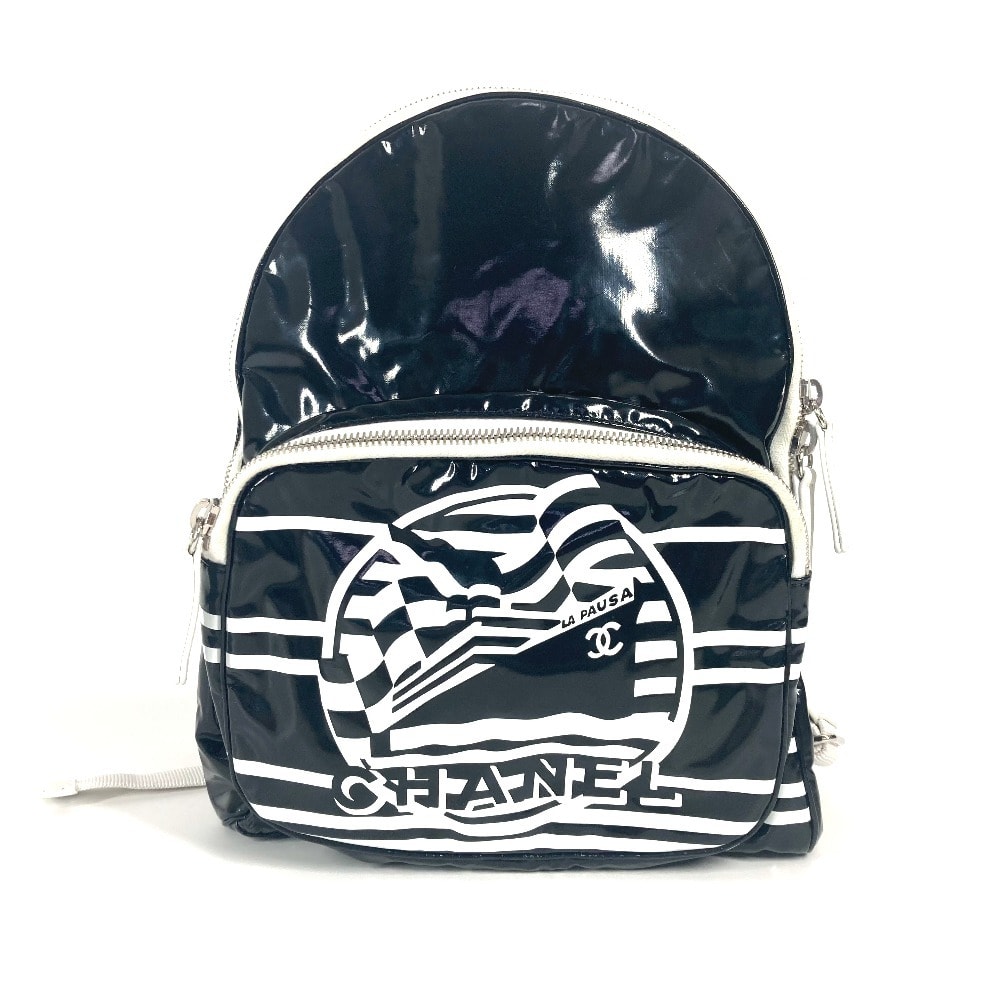 シャネル CHANEL LA PAUSA ラパウザ カバン バックパック バイカラー リュックサック PVC ブラック