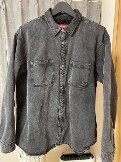 Supreme Faux Shearling Lined Work Shirt "Black Denim" (24FW)