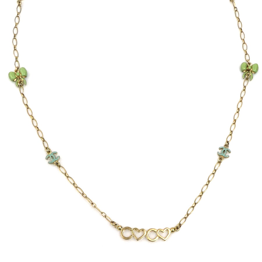 シャネル CHANEL ネックレス ココマーク メタル/エナメル ゴールド/マルチカラー レディース【中古】 e62176a