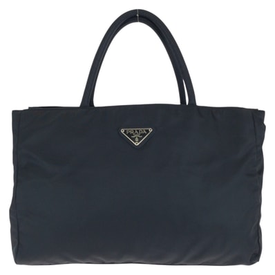 美品 PRADA プラダ テスート 三角ロゴプレート ブラック 黒 シルバー金具 ナイロン トートバッグ ハンドバッグ 604719 【中古】
