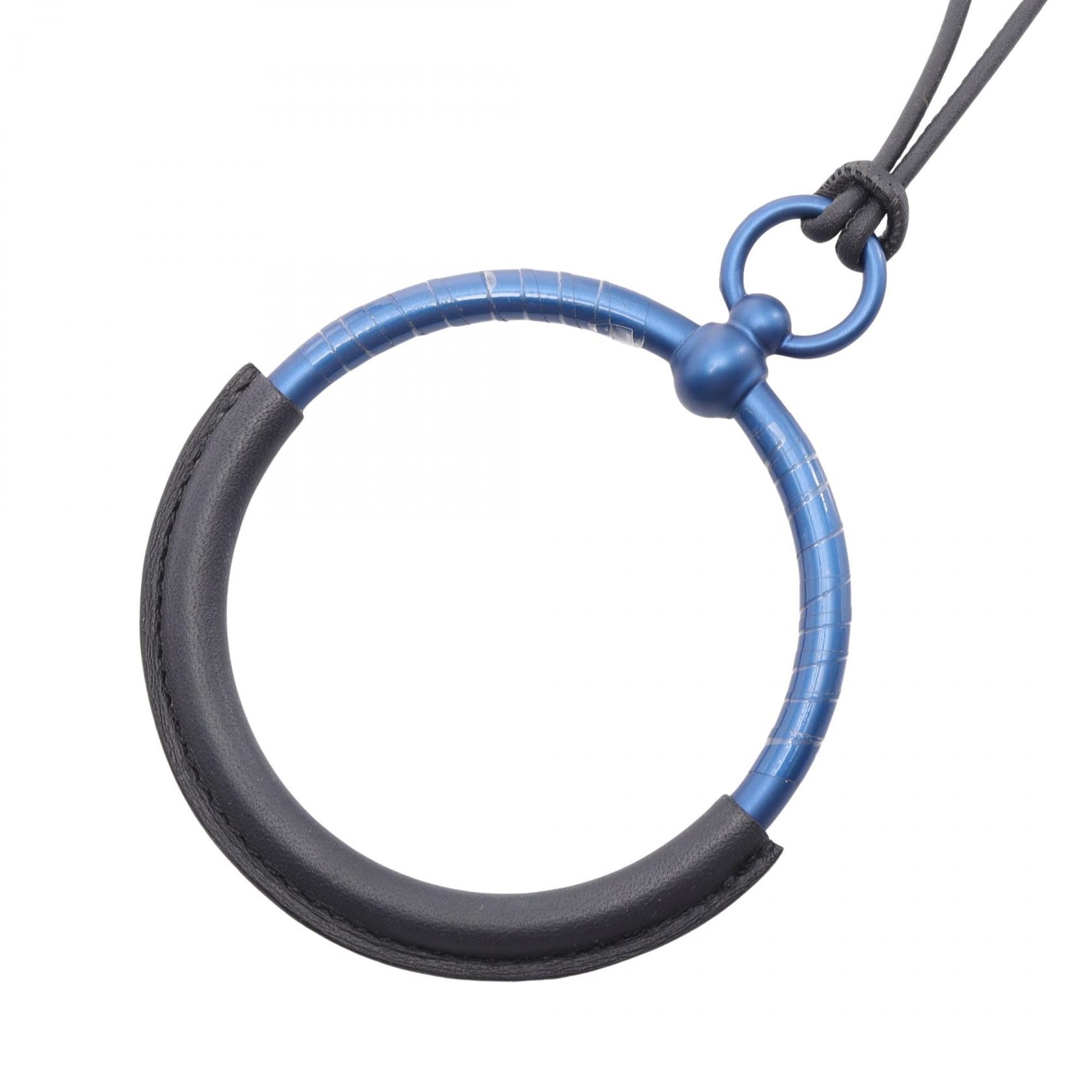 エルメス HERMES ループグラン ネックレス ジュエリー レザー メタル レディース ブルー系 / ブラック系 【中古】