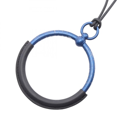 エルメス HERMES ループグラン ネックレス ジュエリー レザー メタル レディース ブルー系 / ブラック系 【中古】