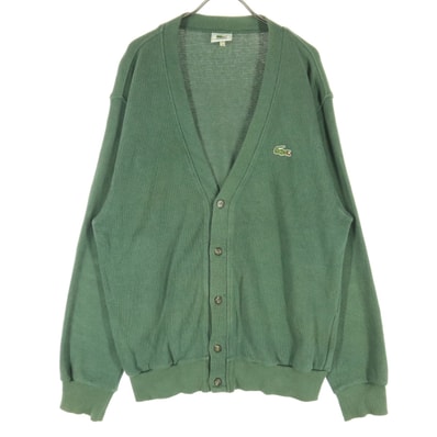 LACOSTE ラコステ ワンポイントロゴ 長袖 Vネック ニットカーディガン 4 グリーン