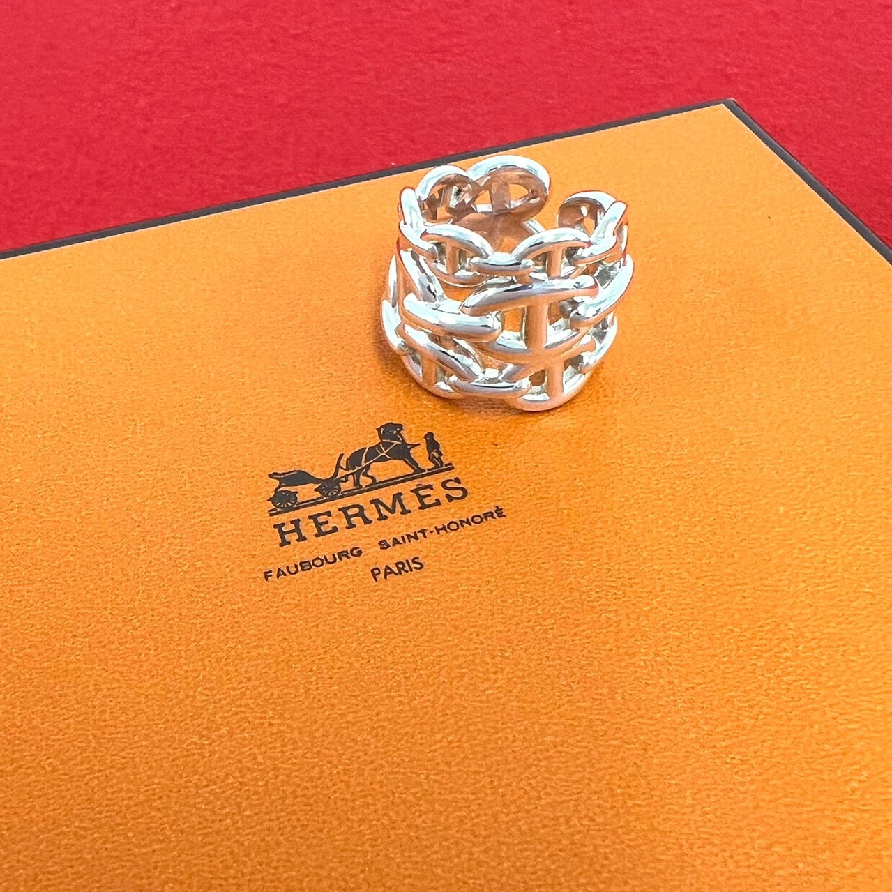 HERMES エルメス アンシェネ GM リング シルバー925 リング・指輪 11号 シルバー
 36688