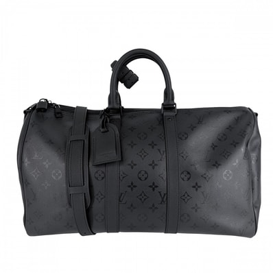 LOUIS VUITTON ルイヴィトン ボストンバッグ トラベルバッグ 旅行バッグ 肩掛け 斜め掛け モノグラムミッドナイト キーポルバンドリエール45 2WAY M28403 ブラック 黒 ブラック金具 メンズ 美品【中古品】