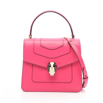 ブルガリ BVLGARI セルペンティ フォーエバー トップハンドル 2WAY ハンドバッグ バッグ レザー レディース ピンク系 【中古】
