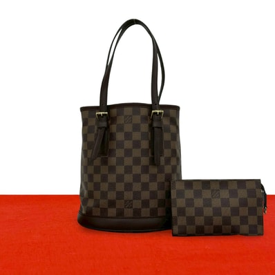 LOUIS VUITTON ルイヴィトン マレ ダミエ レザー PVC トートバッグ ブラウン
19483