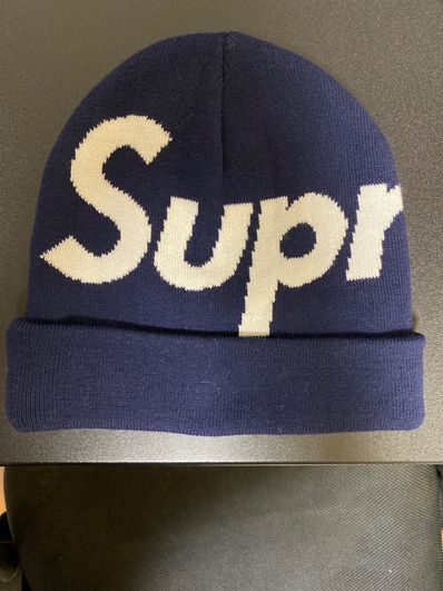 Supreme Big Logo Beanie "Navy"
