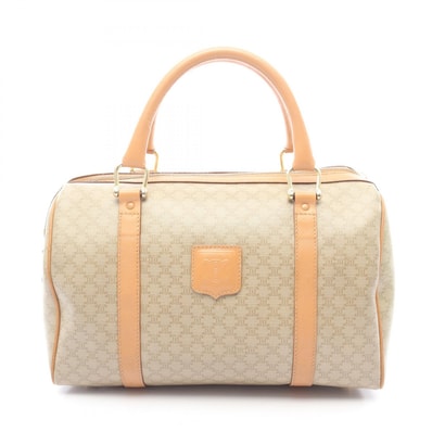 セリーヌ CELINE マカダム ハンドバッグ バッグ PVCコーティングキャンバス レザー レディース ベージュ系 / ブラウン系 【中古】