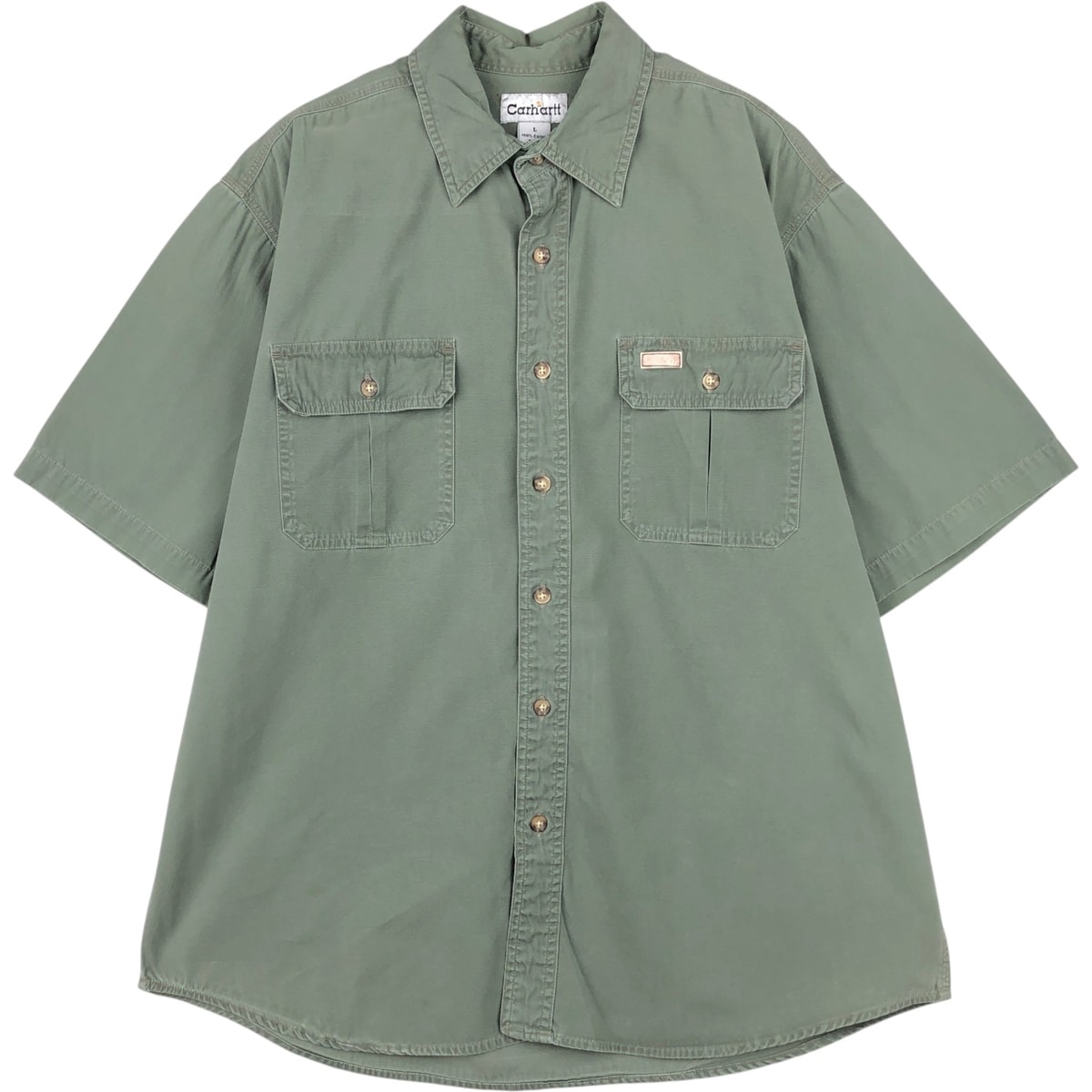 古着 カーハート Carhartt 半袖 ワークシャツ メンズL相当/eaa655316