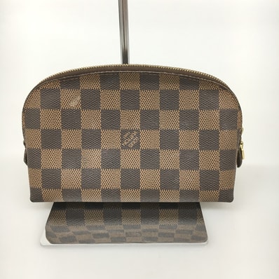 △△LOUIS VUITTON ルイヴィトン ポーチ コスメポーチ ダミエ ポッシュ・コスメティック N47516 ブラウン