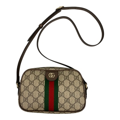 GUCCI グッチ スモール カメラバッグ GGスプリーム ショルダーバッグ 838480 ベージュ&ダークブラウン
