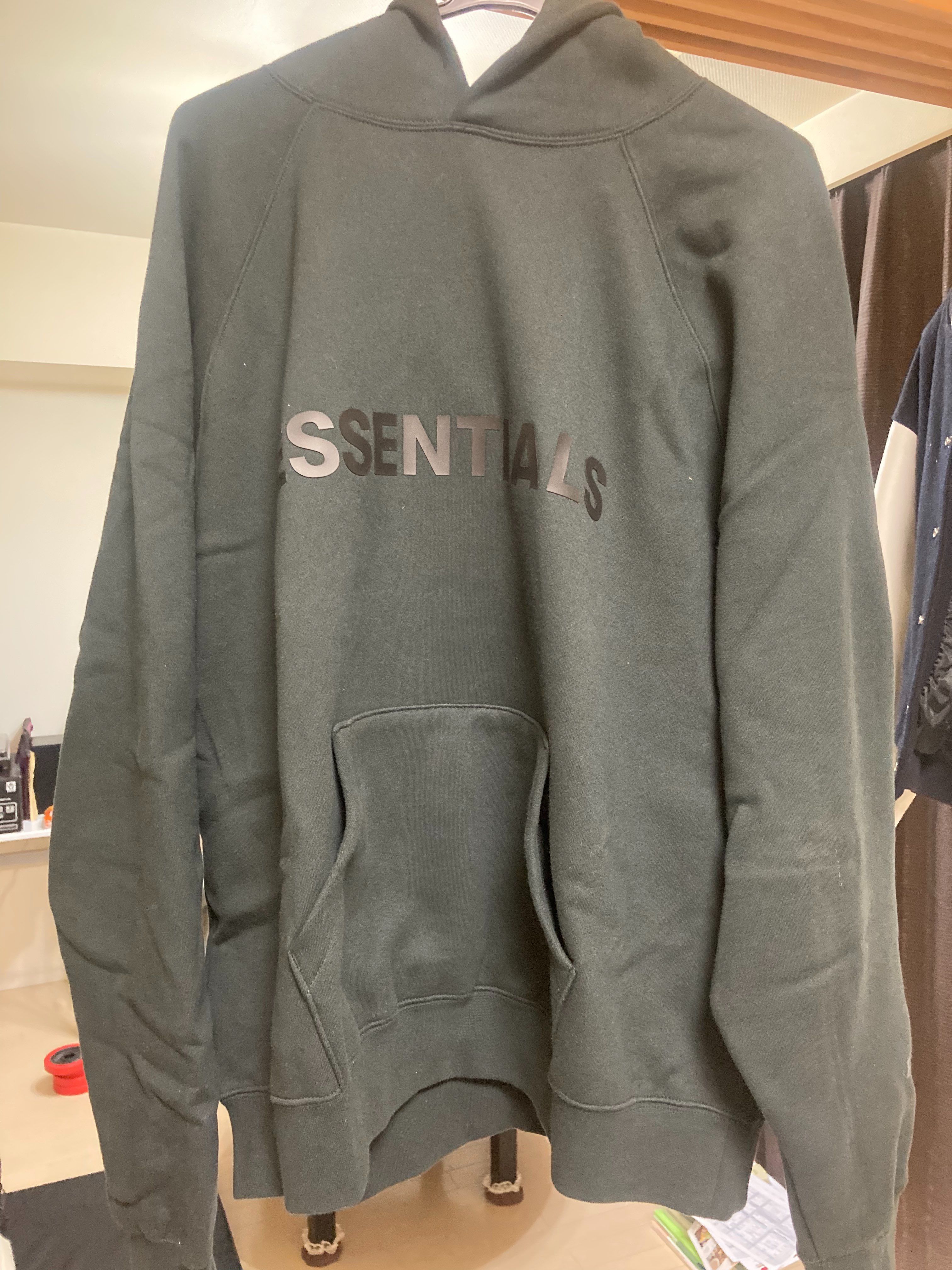 FEAR OF GOD ESSENTIALS 3D Silicon Applique Pullover Hoodie "Black"