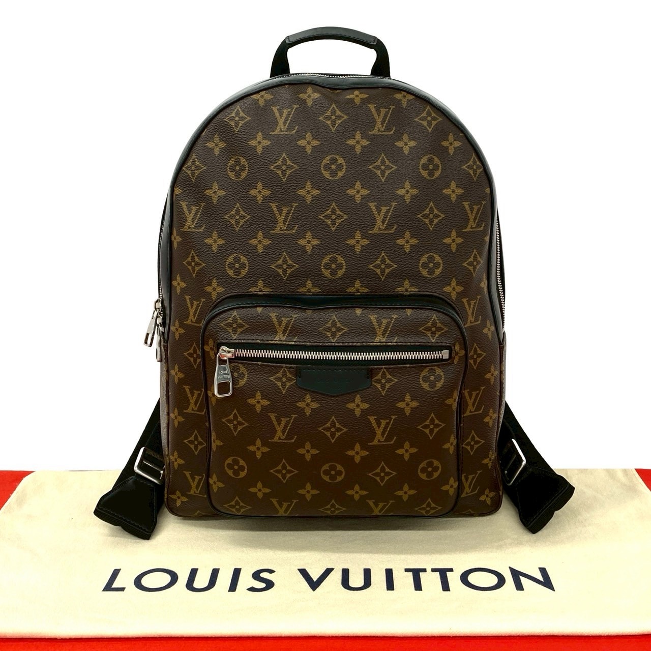LOUIS VUITTON ルイヴィトン ジョッシュ モノグラムマカサー レザー PVC リュックサック ブラウン
 31373