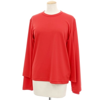 【中古】コムデギャルソン コムデギャルソン COMME des GARCONS COMME des GARCONS 2025年春夏 ポリエステル クルーネック 長袖Tシャツ レッド【サイズS】【レディース】