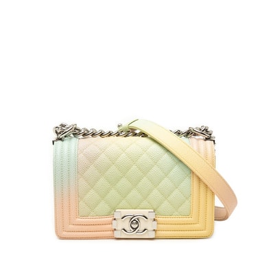 シャネル マトラッセ ココマーク ボーイシャネル チェーン ショルダーバッグ マルチカラー キャビアスキン レディース CHANEL 中古