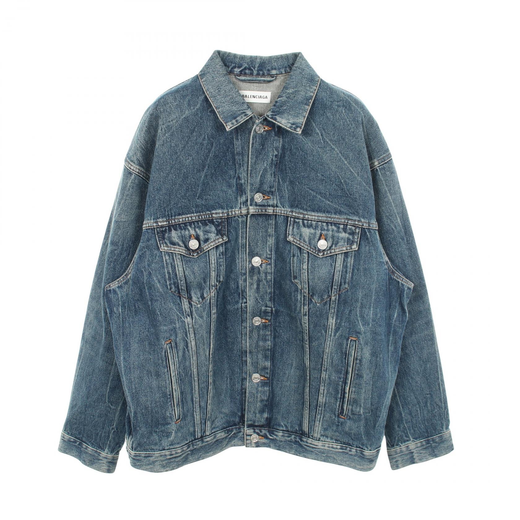 バレンシアガ BALENCIAGA デニムジャケット 衣料品 アウター コットン レディース ブルー系 【中古】