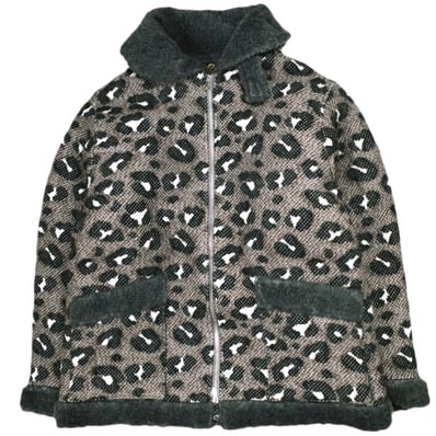 Needles ニードルス 23AW 日本製 Irvin Flying Jacket - W/PE/R Big Leopard Jq. アービンフライングジャケット レオパードジャガード NS081 M Grey 定価126,500円 アウター g24837