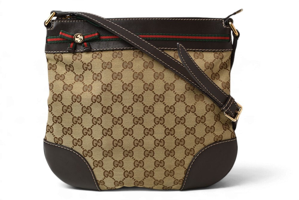 グッチ ショルダーバッグ GUCCI シェリーライン ウェブリボン GGブラウン/ベージュ 257065 ブラウン/茶 レッド/グリーン レディース 【中古】