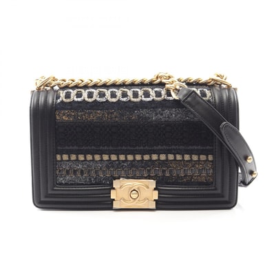 シャネル CHANEL ボーイシャネル ショルダーバッグ バッグ ファブリック ラムスキン(羊革) レディース ブラック系 A67086 【中古】